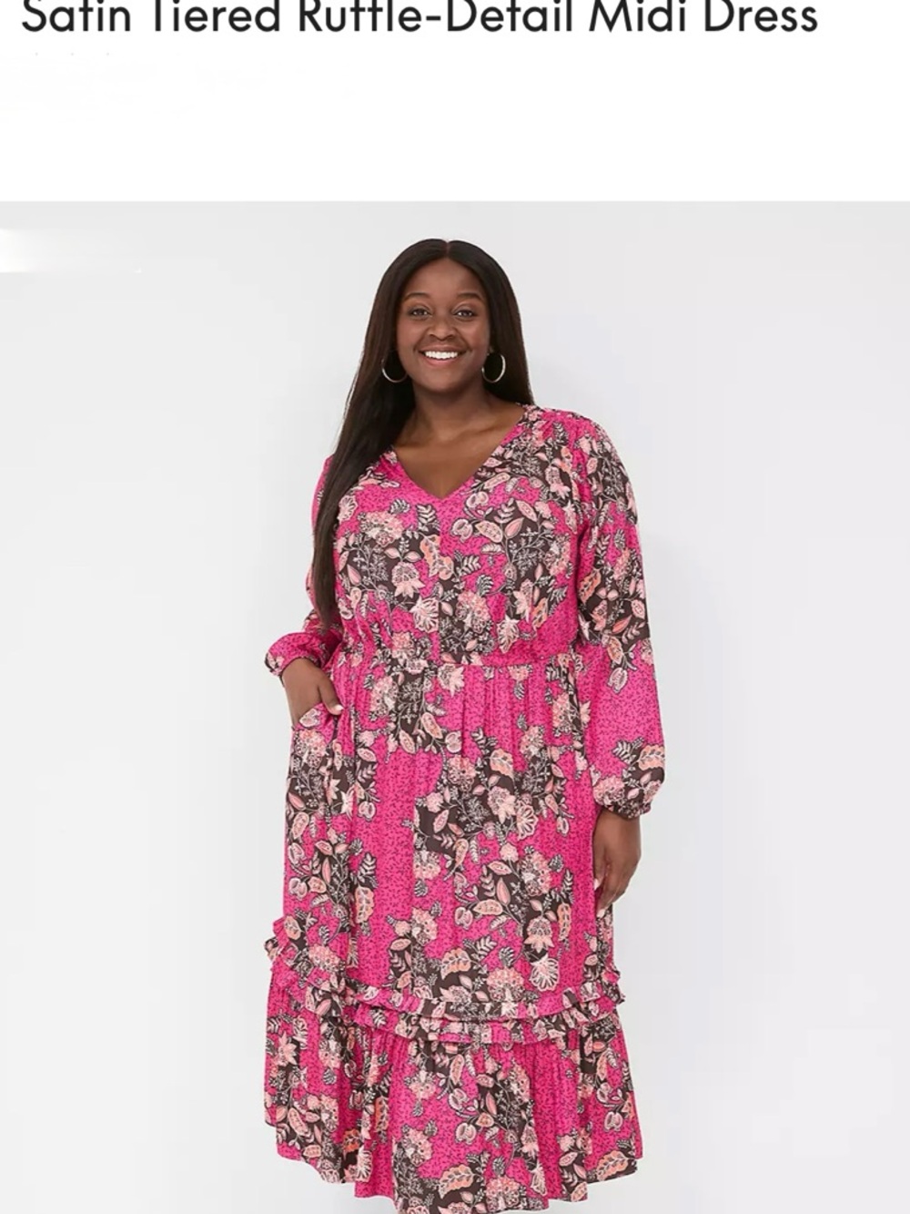 Lane Bryant Vibrant Pink with Brown Floral Print Dress
**MARKED DOWN*
